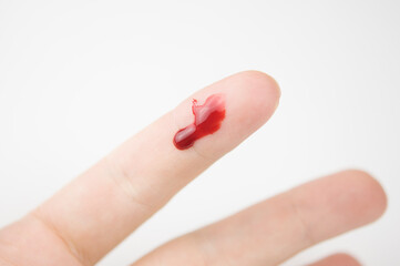 Bleeding from the cut finger