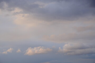Gray cloudy sky as background. Dramatic sky.