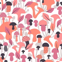 Muurstickers Seamless pattern with mushrooms © lena_l