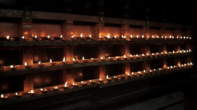 diya panti candels in inda for god in temple