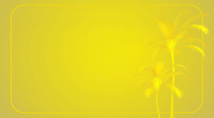 Fototapeta na wymiar two palms trees yellow color