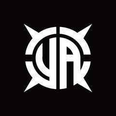 UA Logo monogram with four pieces circle slice design template