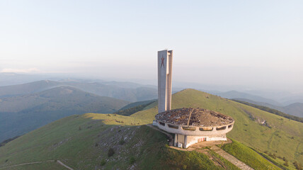 socialist concrete memorial monument and memorial to the communist and soviet party in Bulgaria....