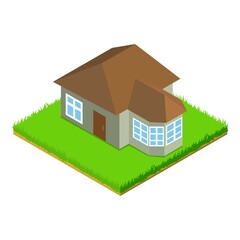 Country house icon. Isometric illustration of country house vector icon for web