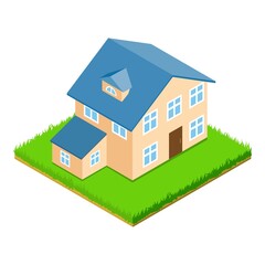 Modern house icon. Isometric illustration of modern house vector icon for web