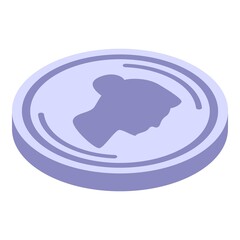 Queen token icon. Isometric of queen token vector icon for web design isolated on white background