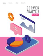 data analysis technology with smartphone and statistics infographic