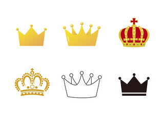 金色の王冠のイラスト素材 - obrazy, fototapety, plakaty