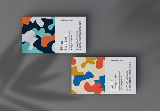 Colorful Camouflage Business Card Layout