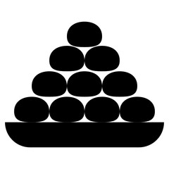 
Trendy filled design of sweet balls or laddu icon

