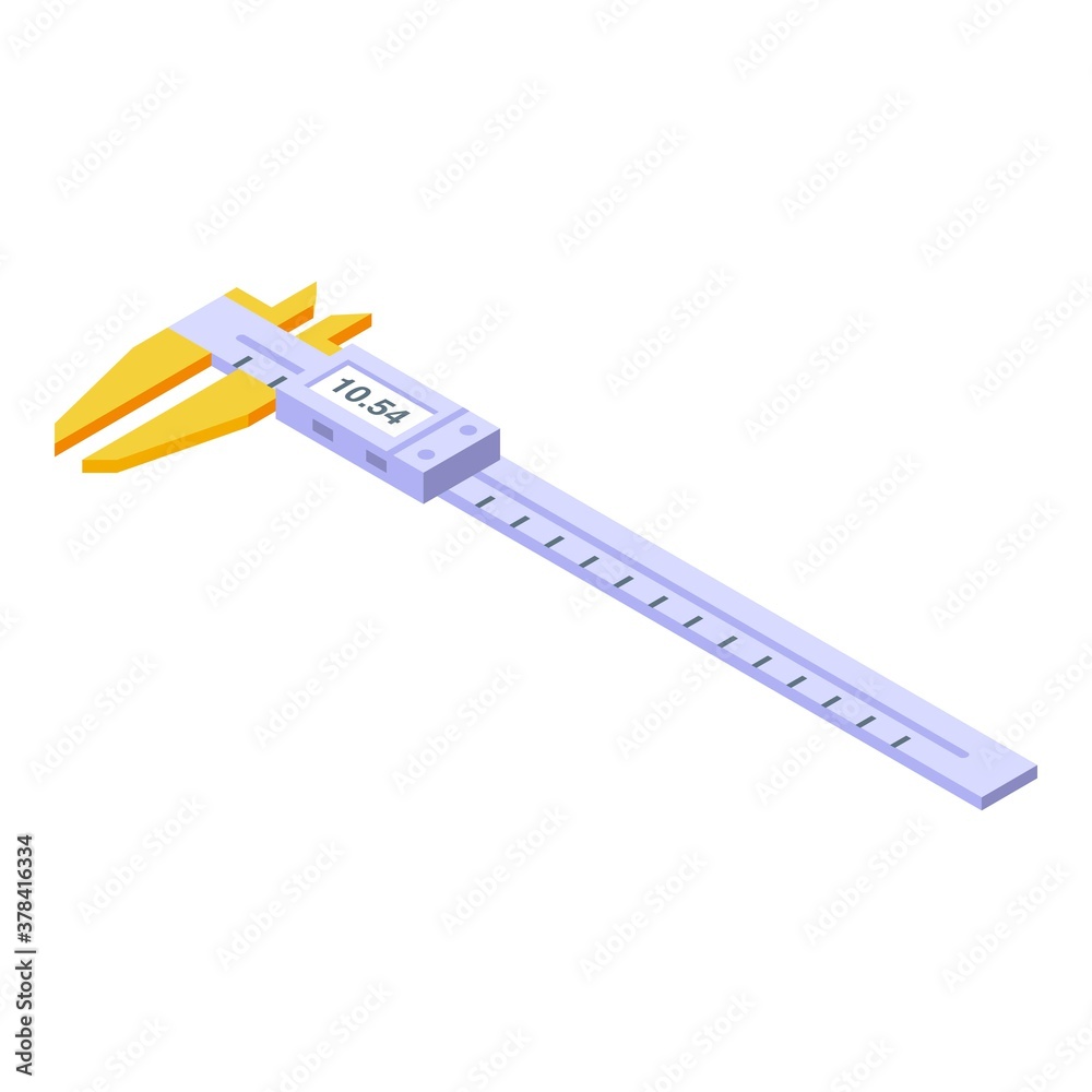 Poster device caliper icon. isometric of device caliper vector icon for web design isolated on white backgr