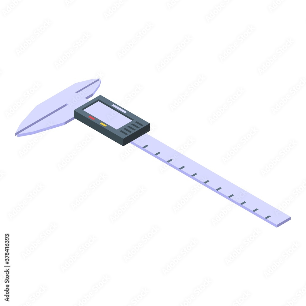 Poster engineer caliper icon. isometric of engineer caliper vector icon for web design isolated on white ba