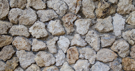 Horizontal picture of decorative stone wall for background