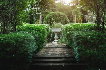 classic outdoor english garden decoration at park
