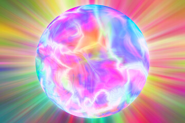 An abstract psychedelic 3d sphere shape background image.