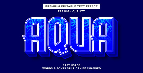 Editable text effect aqua