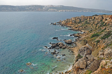 Cliffs on a Maltese coast
