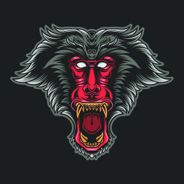 Angry monkey vector illustration  logo design mascot sport 