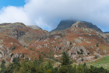 Harrison Stickle in cloud, Great Langdale
