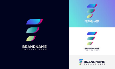 Abstract F letter logo design.