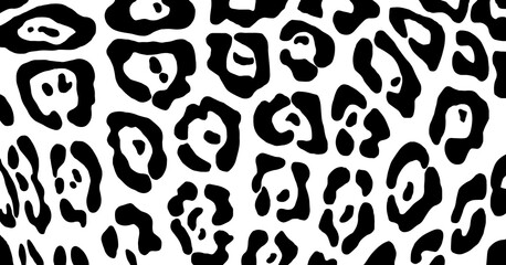 Abstract animal skin leopard pattern design. Jaguar, leopard, cheetah, panther fur. Black and white background.