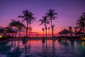 Papier peint photo autocollant rond Bali sunset on the beach