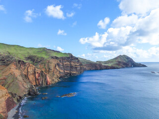 Fototapeta na wymiar Landscape and Rock formations at the coast of Ponta de São Lourenço Machico Madeira island Portugal