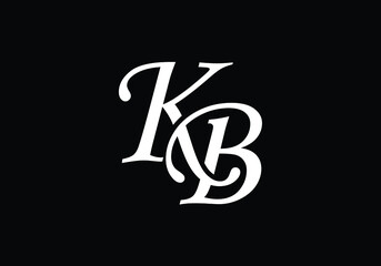 Initial Monogram Letter K B Logo Design Vector Template. K B Letter Logo Design