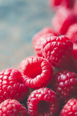 Summer berry background, raspberry berries close up
