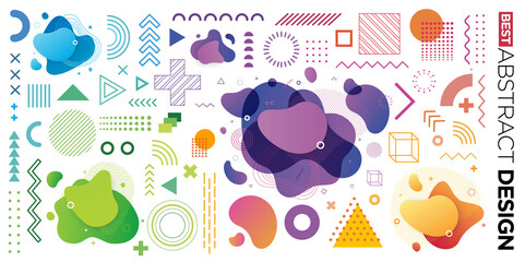 Set of Abstract Modern Graphic Elements