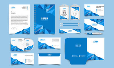 corporate identity template with digital elements. Vector company style for brand book and guideline.