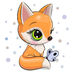Cartoon Fox isolated on a white background