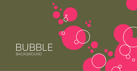 Green background with bubbles. Abstract illustration of red and white circles on a green background.