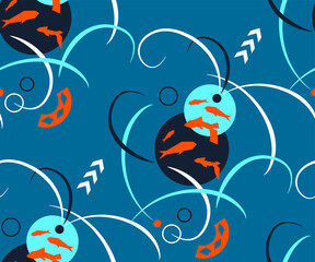 Vector background abstract artwork. Hand drawn ink illustration. Modern ornamental decorative background. 