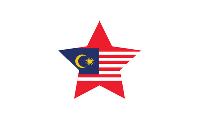 Malaysia star flag vector illustration