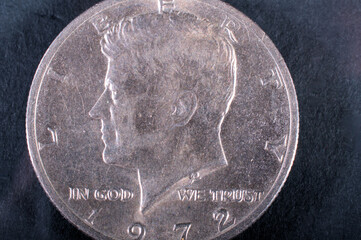 fifty cent coin close up