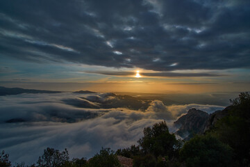 sunset in the mountains