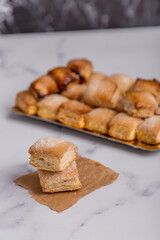 vanilla cookies with sugar on marble