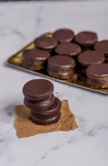 Dulce de Leche alfajor with chocolate sweets