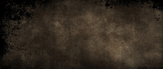 Grey background texture in old vintage paper design with black border, old antique metal background illustration in earthy coffee color
