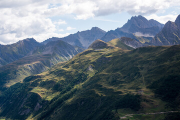 Naklejka premium Brautiful mountains seen from the italian side of the Monte Bianco.