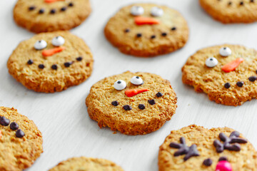 Decorated christmas snowman cookies