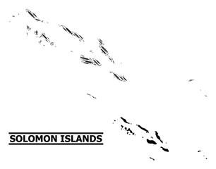 Covid-2019 Treatment mosaic and solid map of Solomon Islands. Vector map of Solomon Islands is done of syringes and men figures. Template designed for political purposes.