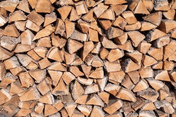 stacked and chopped wood form a background