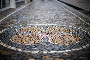Historisches Mosaik Pflaster Boden Freiburg