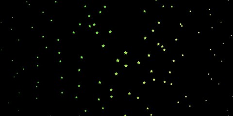 Dark Green, Yellow vector layout with bright stars. Decorative illustration with stars on abstract template. Best design for your ad, poster, banner.
