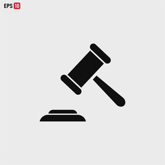 Hammer Judge icon vector . Judge sign