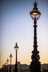 Fototapeta na wymiar Row of lampposts in London. United Kingdom.