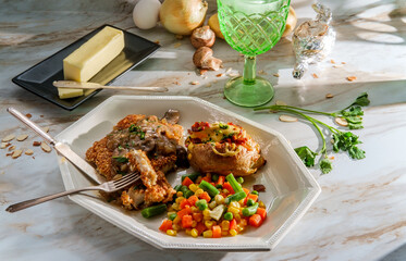 German Almond Chicken Jagerschnitzel