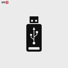 usb flash icon vector . Usb Memory sign